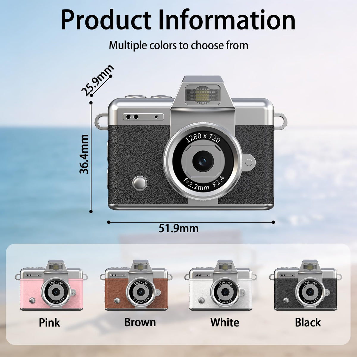Pyxfeiiu mini keychain camera flip screen for easy selfies