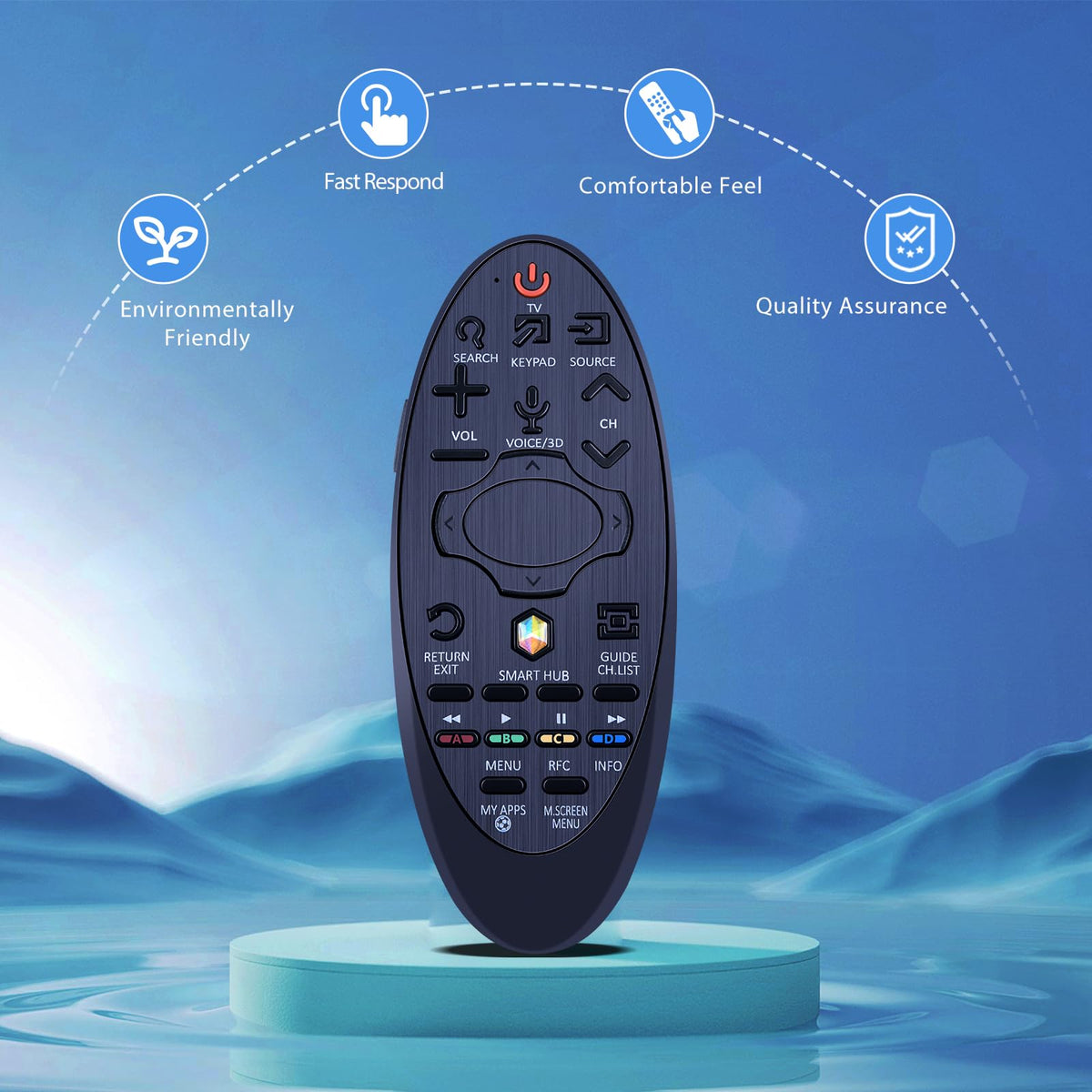 PZL BN59-01181B remote ergonomic ABS design for comfortable grip.