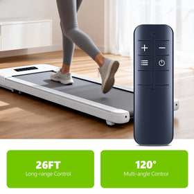 PZL compact remote for under-desk treadmills allows easy single-handed control.