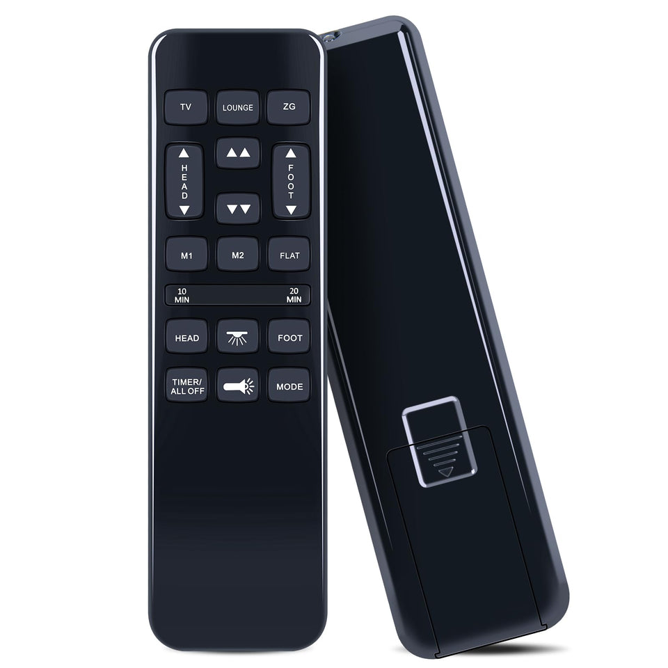 PZL front view remote showing full button layout and easy-grip design