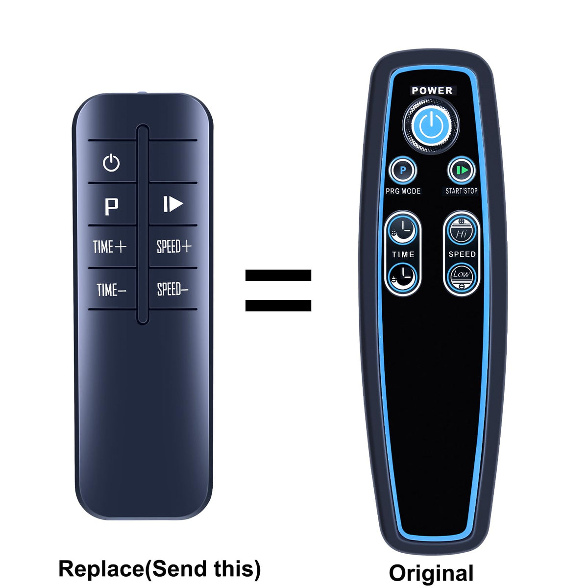 PZL remote close-up of tactile buttons for responsive operation