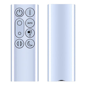 PZL silver remote front view showing buttons and clear labeling for easy control