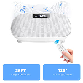 PZL remote being used with vibration plate showing remote convenience