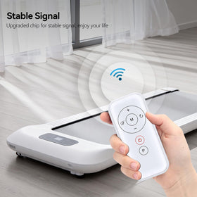 PZL remote in use with walking pad, handheld control for smooth sessions