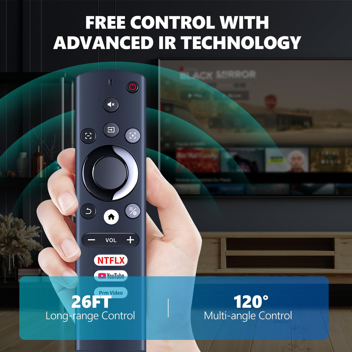 PZL replacement remote for YG600-Movin projector offers wide-angle control and stable performance.