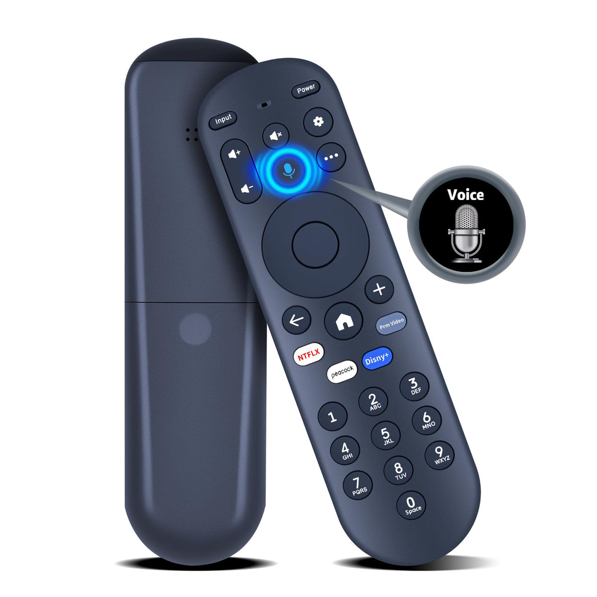 PZL voice remote front view for Pioneer Xumo TV enabling quick voice control.