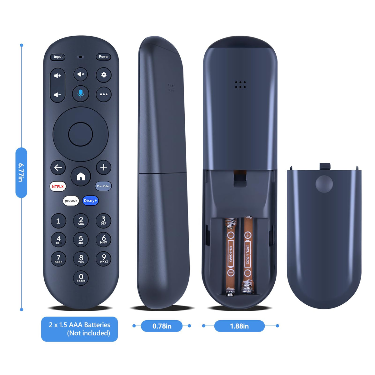 PZL voice remote in use on sofa for easy control from distance.