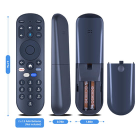 PZL voice remote in use on sofa for easy control from distance.