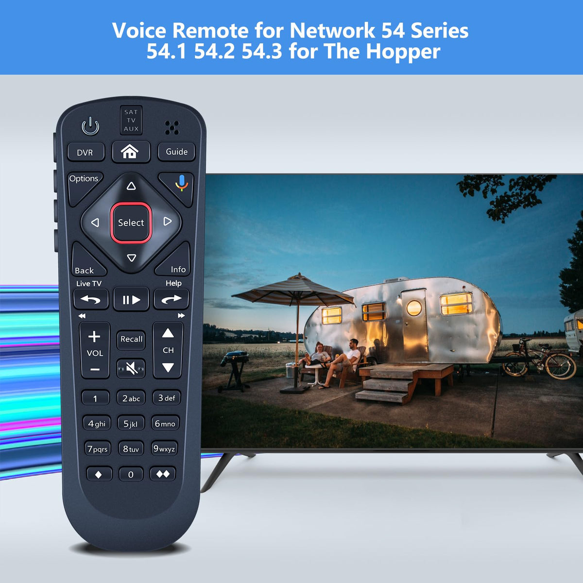 PZL Voice Replacement remote 54-series-2, side angle, smooth remote pairing with quick beeps.