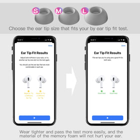 PZOZ memory foam ear tips for AirPods Pro medium help improve fit and listening comfort.