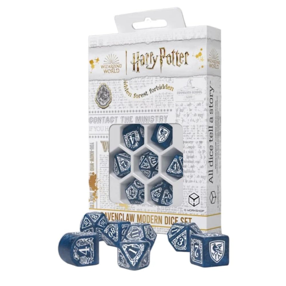 Q WORKSHOP Harry Potter Gryffindor dice set with glittery burgundy finish for immersive tabletop gaming
