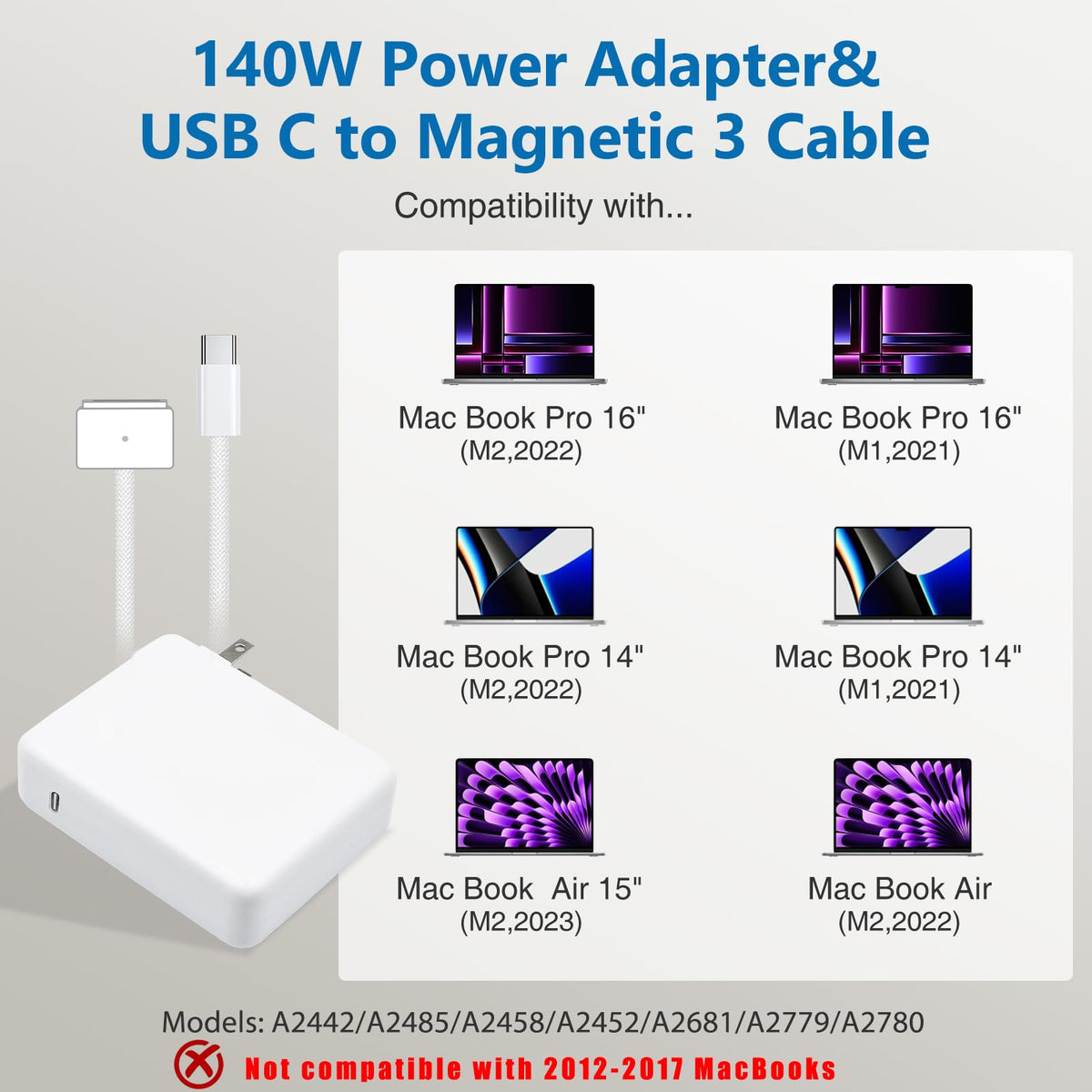 Qacxzer 6.6ft USB-C to magnetic cable extends reach for desks.