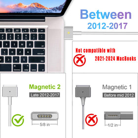 Qacxzer 85W charger connected to a MacBook Pro 13-inch