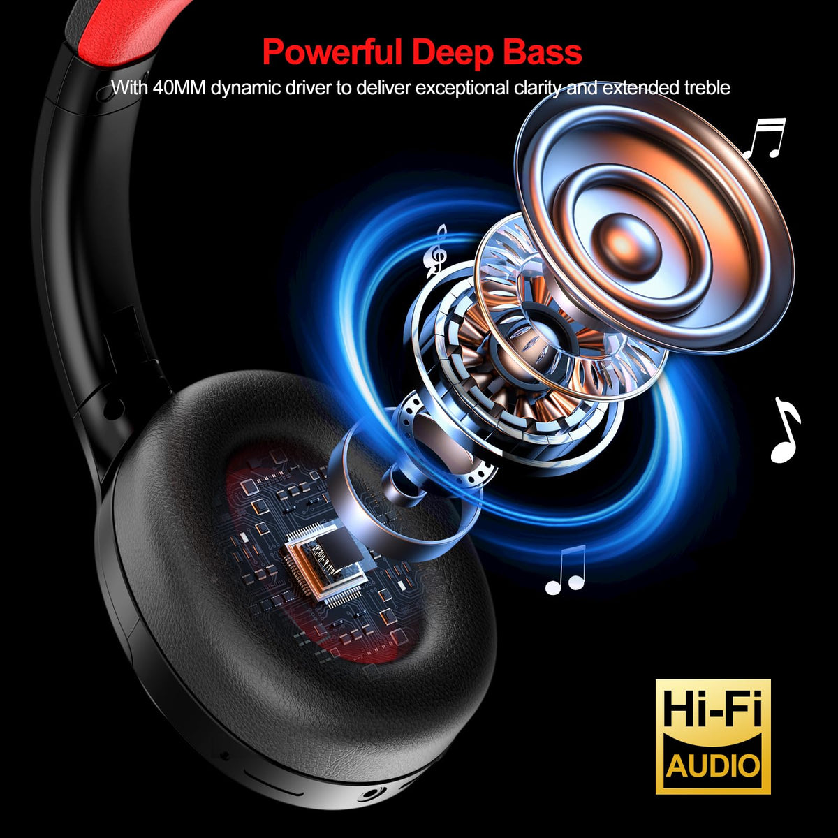 Qaekie Q30 headphones Bluetooth 5.4 for stable wireless connections.