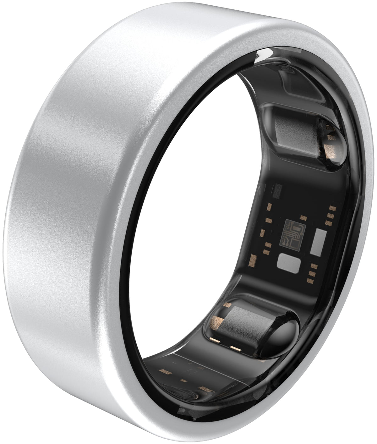 QALO Smart Ring silver angled view for everyday wear and subtle style