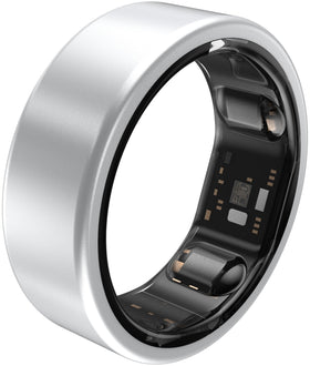 QALO Smart Ring silver angled view for everyday wear and subtle style