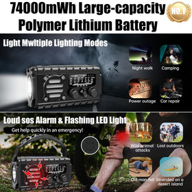QAUYYW digital display and controls showing battery level and band selection
