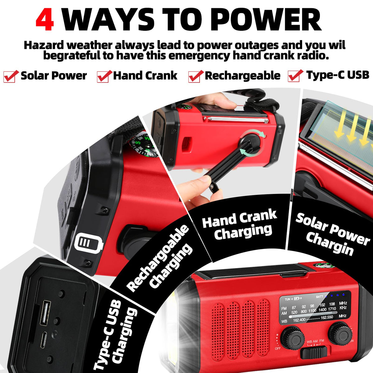 QAUYYW flashlight with SOS flashing, attention-grabbing safety benefit