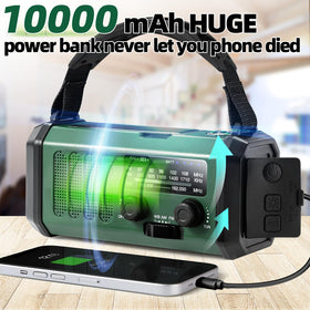 QAUYYW hand crank in use demonstrating manual charging when needed