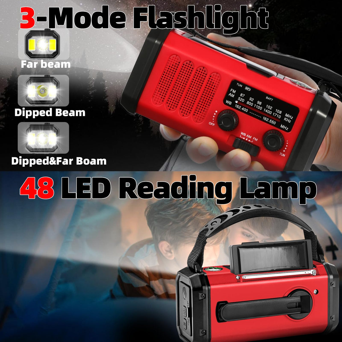 QAUYYW placed on campsite table during night, dependable survival tool benefit