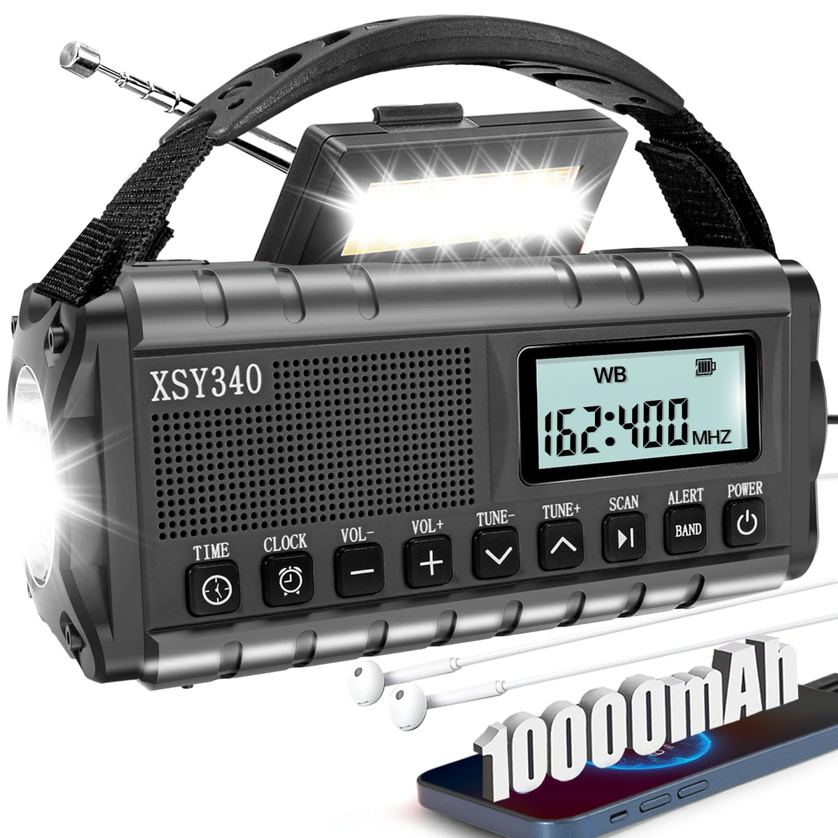 QAUYYW emergency radio front view ready for outdoor use