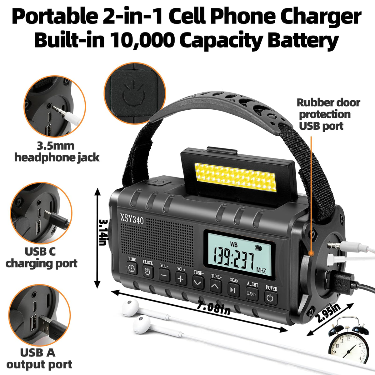 QAUYYW radio USB charging powers devices during outages