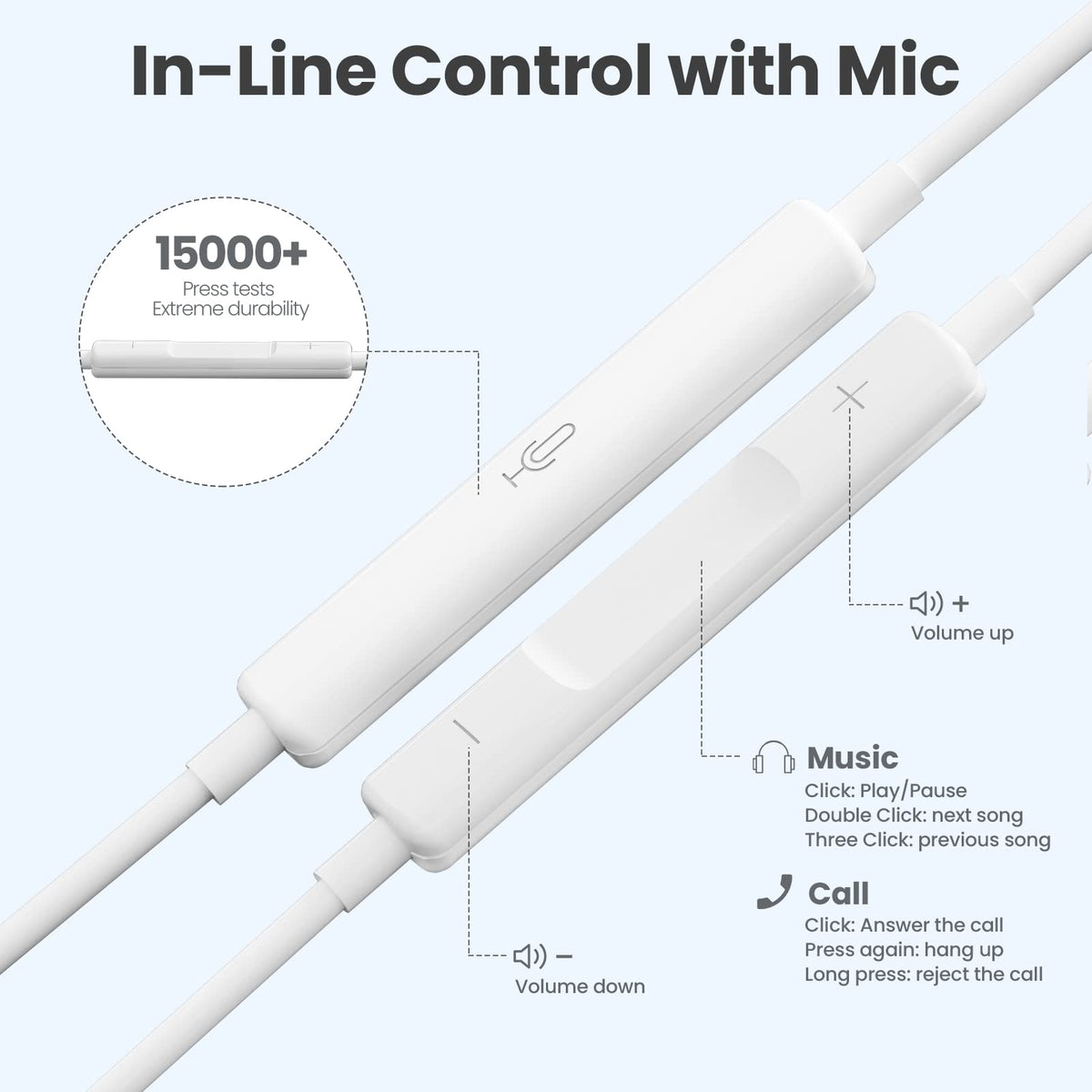 QAWESDX earphones with built-in microphone enable clear calls on the go
