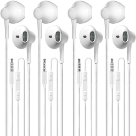 QAWESDX wired earbuds pack of four ready for home, studio, or gym use