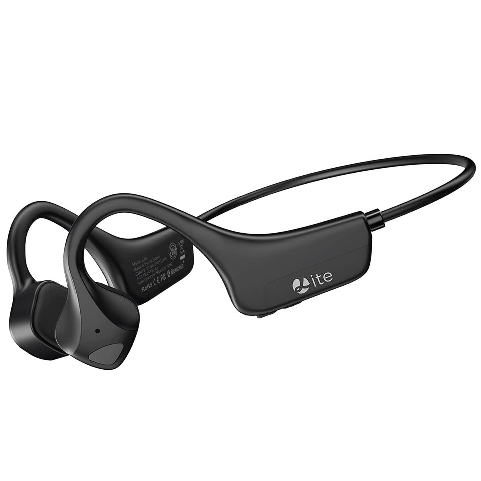 QAZITV front view of headset showing sleek open-ear design for safety