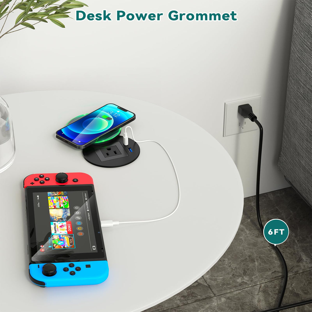 QBA detailed view of AC outlet and USB ports for versatile charging