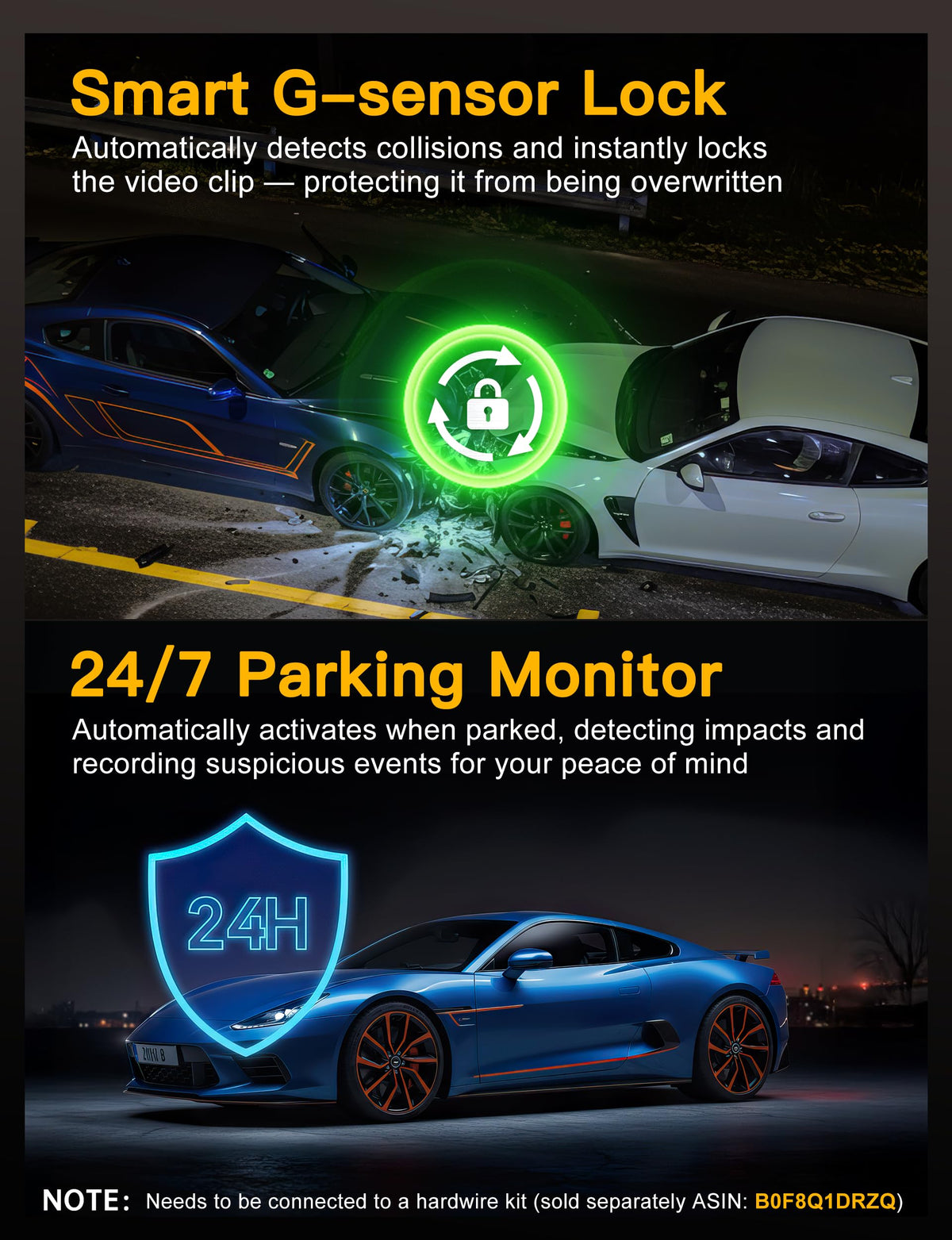 QCONTROL G‑sensor detects impacts to protect important clips