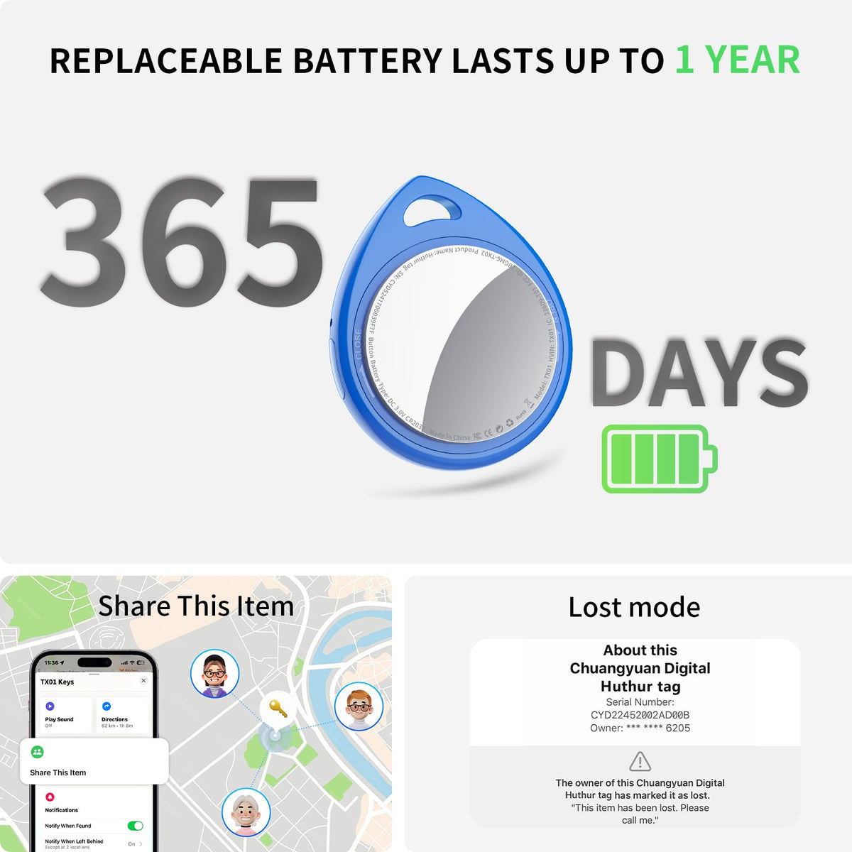 100dB sound test of QCOQ Air Tracker for locating nearby items.
