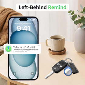 Apple Find My interface on screen with near real-time proximity alerts.