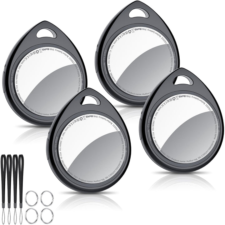 QCOQ Air Tracker front view showing compact black design and keyhole benefit