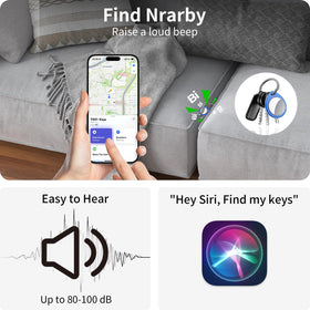 Luggage scene with QCOQ Air Tracker helps locate suitcases via Find My network.