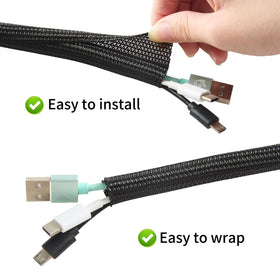 QCSIW braided cable sleeve showcasing durable, neat wiring coverage.