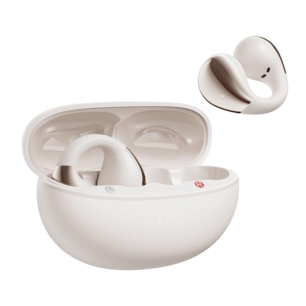 QCY Crossky C30 front angle showing sleek clip-on design for stable wear
