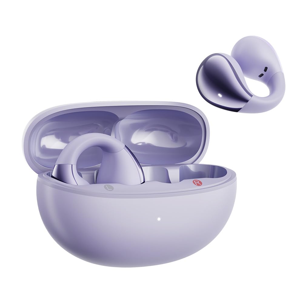 QCY Crossky C30 front view showing clip-on open-ear design and stylish matte finish for active wear