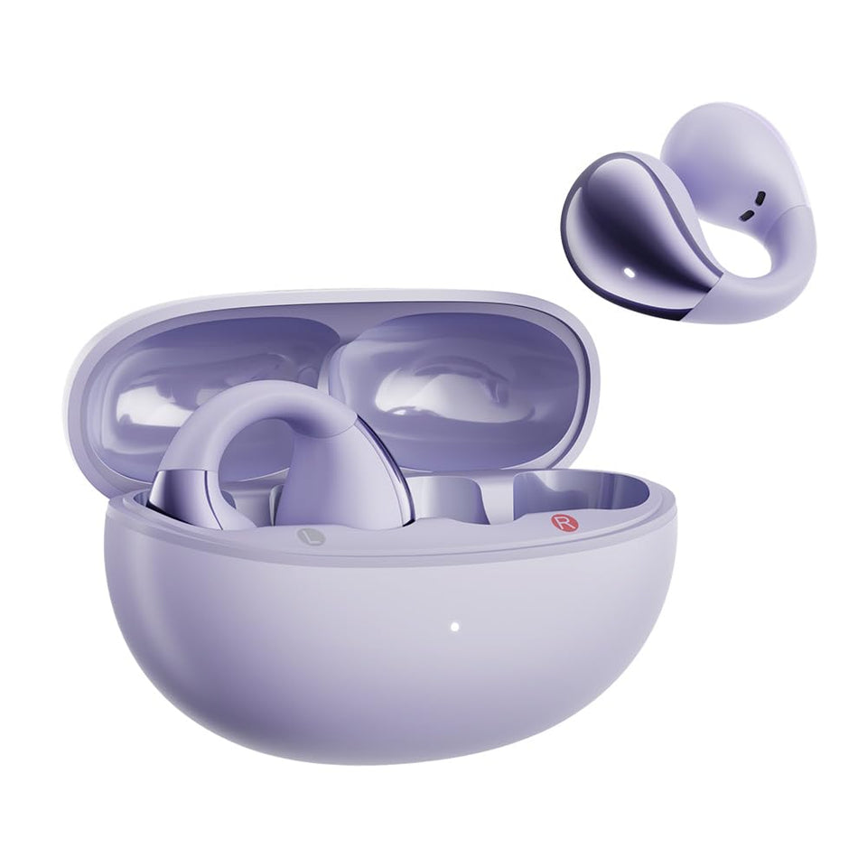 QCY Crossky C30 front view showing clip-on open-ear design and stylish matte finish for active wear