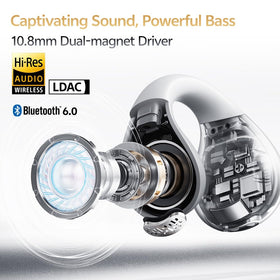 QCY Crossky C30S close-up of earbud texture, highlighting comfort and durability
