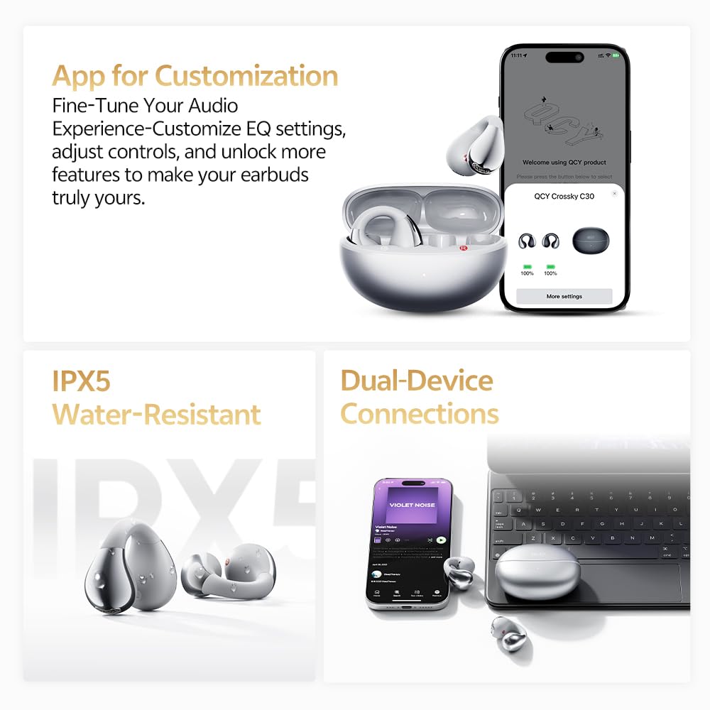 QCY Crossky C30S LDAC Hi-Res badge image, communicating high-resolution audio