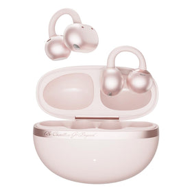 QCY Crossky C50 front packaging showing compact case and earbuds, highlights portability