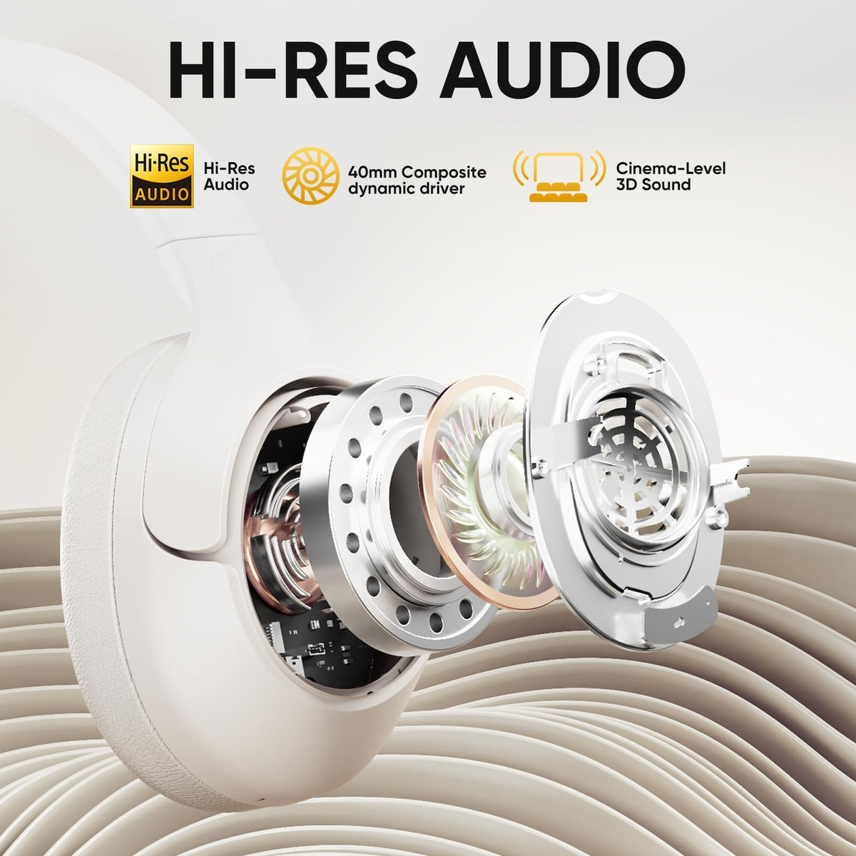 QCY H3 earcup memory foam texture demonstrating pressure-relieving comfort
