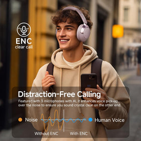 QCY H3 PRO offers 55 hours of playback with ANC off for long sessions.