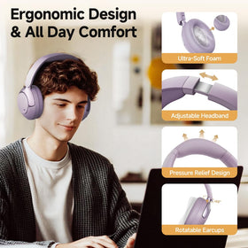 QCY H3 PRO memory foam earcups provide all-day comfortable wear.