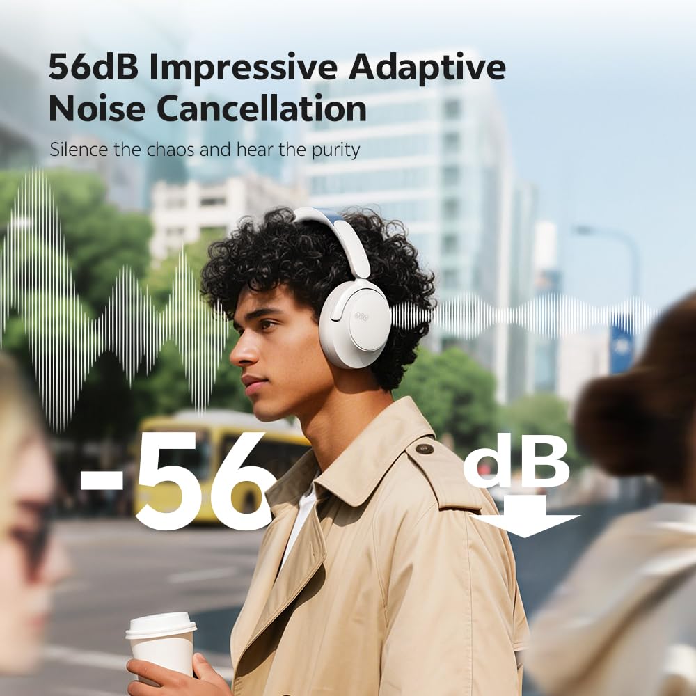 QCY H3S protein leather earcup close-up highlighting long-wear comfort