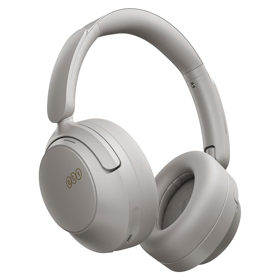 QCY H3S front view showing sleek grey design and comfortable fit
