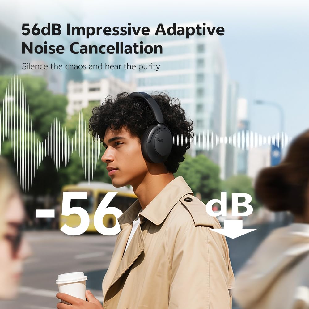 QCY H3S close-up of earcup texture showing comfort and seal benefit