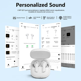 QCY HT05 touch control detail showing easy gesture operation