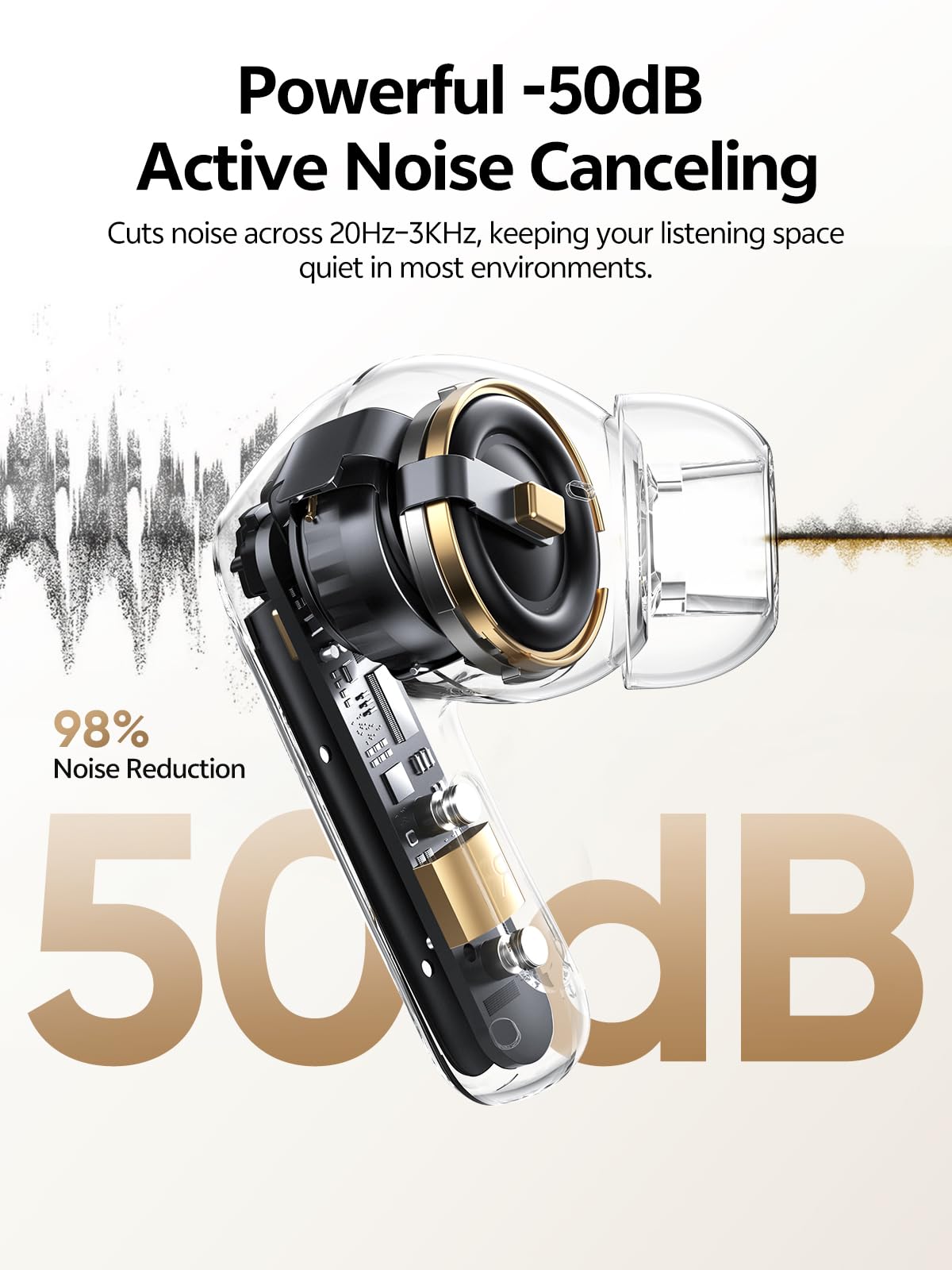 QCY MeloBuds N20 ANC off mode reduces background sounds for quiet moments